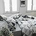 VClife Cotton Duvet Cover Twin Size, Twin Gray Blue White Triangle Bedding Sets Modern Style Geometric Duvet Cover, Zipper Closure & Corner Ties, Breathable, Lightweight