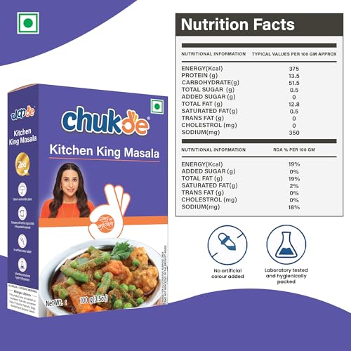 Image of Chukde - Kitchen King Masala - Powder Blend Spice - Authentic Indian Spice Blend - Aromatic and Savory Spice Mix for All Your Recipes - Blend of Spices for Mouthwatering Meals - 100 Gm (Pack Of 2)
