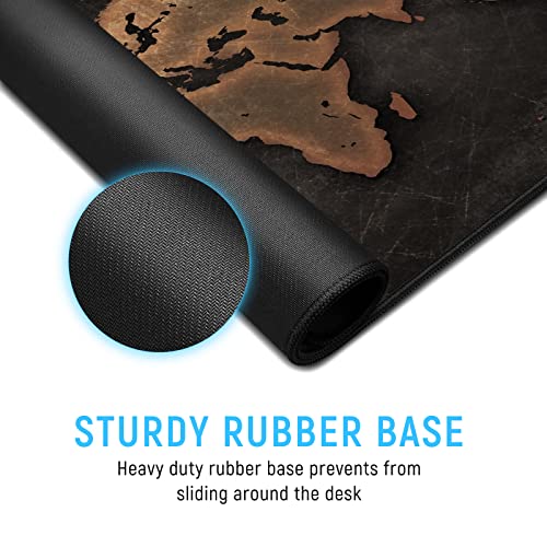 Image of JIALONG Large Gaming Mouse Pad, XXL Desk Mousepad with Stitched Edges, Non-Slip Base Keyboard Pad for Gamer, Office & Home Retro Map