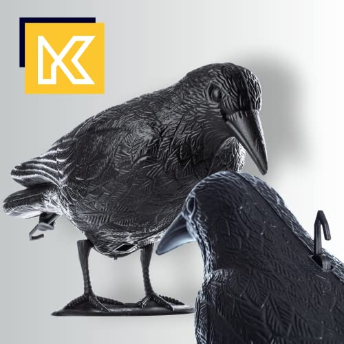 KADAX 2 Stück Schwarz Rabe, Taubenabwehr und Taubenschreck aus Kunststoff, Vogelabwehr, natürliche Schädlingsbekämpfung, Schutz vor lästigen Vögeln