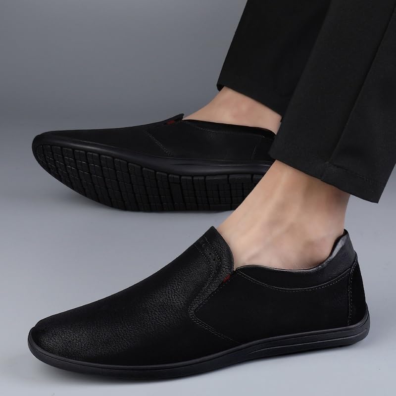 Men Party Loafers Suede Vamp Outdoor Wedding Solid Color Round Toe Slip On2