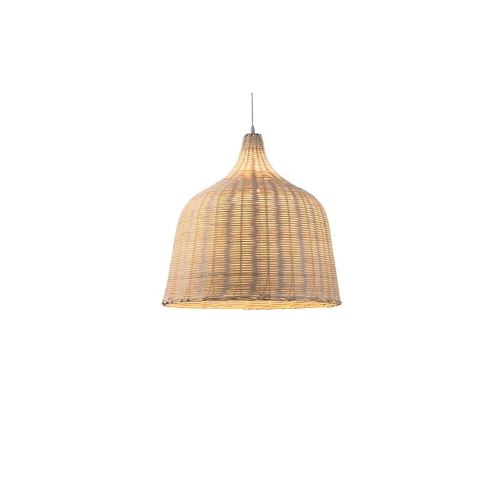 Akdjgfp 5202601-Dia 26Cm Rattan Lampshade Style Pendant Light, Handmade Rattan Chandelier, Natural Woven Bamboo Wooden Lamp(5202601-Dia 26Cm)