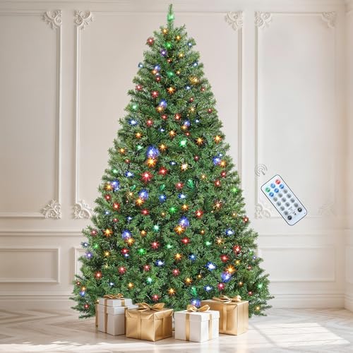 DWVO 6ft Pre-lit Artificial Christmas Tree, Spruce Prelit Christm...