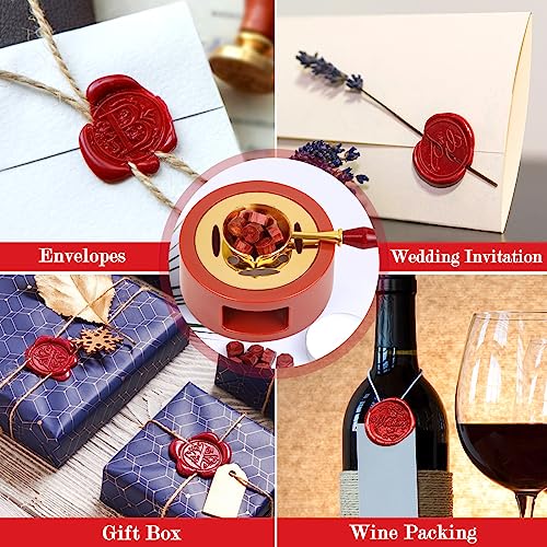 image for Red Wax for Letters Stamp Seals, Paxcoo 312pcs Stamp Wax Kit with Red 
