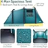 Trail Brazen Inflatable 4 Man Air Tent with Living Area, Family Camping Tunnel Tent, 5000mm Waterproof, Dark Zone Bedroom, Safety Purge Pump and Bag (L455cm x W270cm x H195cm)