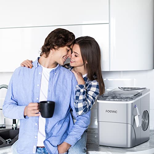 Foto von Eiswürfelmaschine, Ice Maker mit Selbstreinigungsfunktion,15kg/24h, 9 Eiswürfel in nur 6 Minuten. Gerauscharmem Betrieb, Ice Cube Maker, Eiswürfelbereiter für den Einsatz in Haushalten, Büros