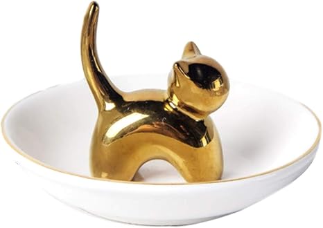 Amazon Copeflap 指輪 ホルダー 指輪おき おしゃれ リングホルダー 指輪置き 猫 アクセサリートレイ リングスタンド アクセサリー置き 皿 ゴールドb ジュエリー収納 オンライン通販