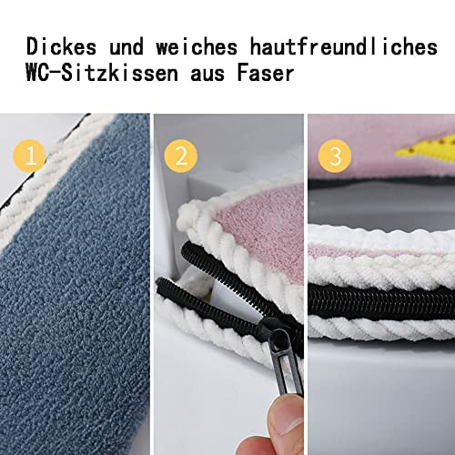 Universal WC Sitzkissen, Weich Toilettenkissen, Wasserdichtes WC Sitzkissen, Warmes Toilettensitzkissen, WC Sitzkissen mit Reißverschluss, Kann für Antifouling Toilettenmatten Verwendet Werden – Bild 3