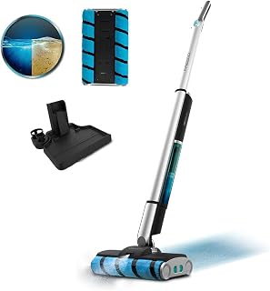 Cecotec Elektromopp FreeGo Wash Twice Spray. 60 W, 40 Min. Autonomie, Doppelwalze, 450 ml Frisch- und 350 ml Schmutzwassertank, Wassersprüher und selbstreinigende Basis