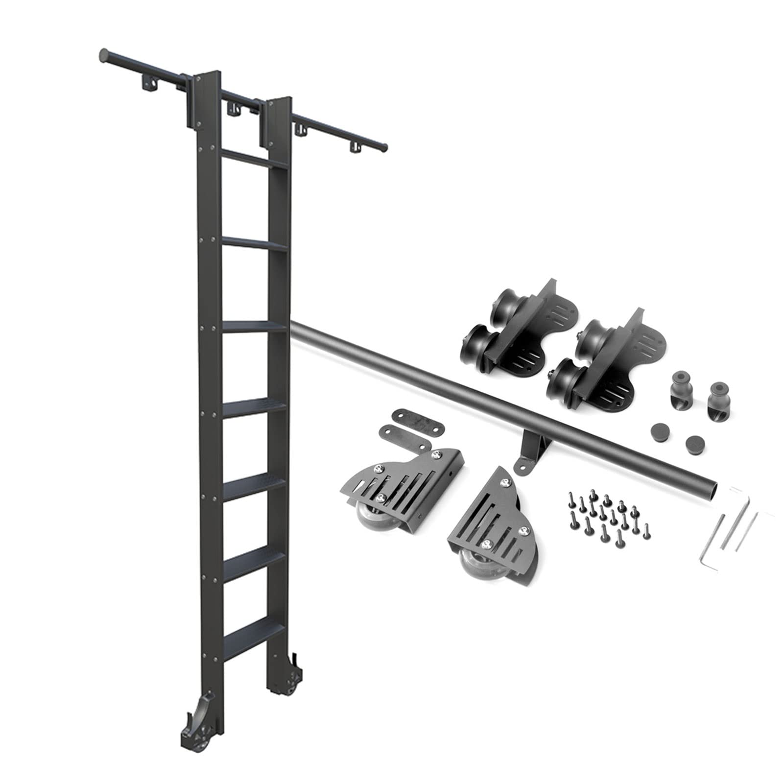 Kit porte de grange coulissante MiroDo 3 pour accéder aux rangements hauts sans encombrer le sol
