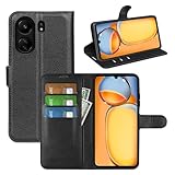 Kezaizhe Flip Case for Xiaomi Redmi 13C 4G LTE Wallet PU Leather Magnetic Protective Cellphone Case for Xiaomi Poco C65 Folio Book Cover with Stand (Black)