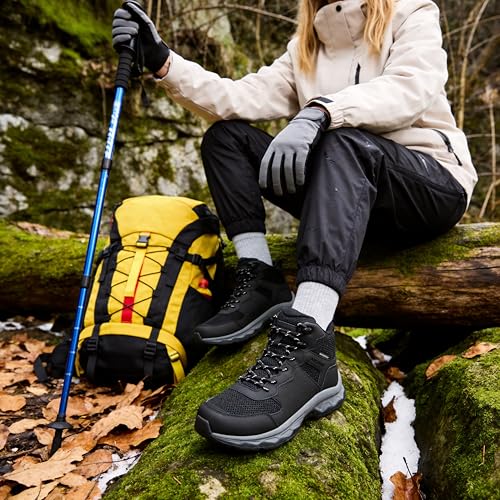 Image of ANJOUFEMME Women's Waterproof Hiking Boots Lightweight Non-Slip Outdoor | Trekking, backpacking, camping, breathable & durable
