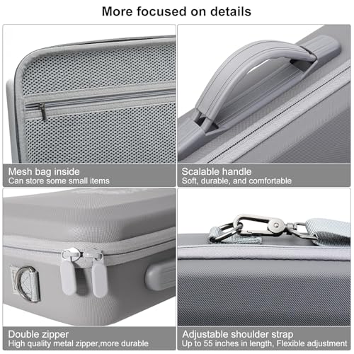 Image of M.G.R.J Carrying Case for DJI Neo Drone, Travel Portable Shoulder Bag for DJI Neo Fly More Combo Drone and RC-N3 Remote Controller Accessories (Hard|PU Leather|Grey)