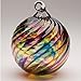 Glass Eye Studio Hand Blown Glass Ornament - Rainbow Twist