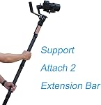 FeiyuTech Carbon Fiber Lightweight Extension Pole 11 inch with 1/4"-20 Mounting Stud for Smartphone Gimbal, Camera Stabilizer, Action Cameras, DSLR Cameras, Tripod and Monopod