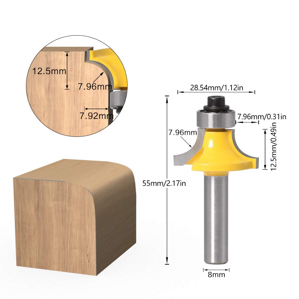 3 STKS Router Bit Set 8mm Schacht Ronde Over Verhoogde Panel Kast Deur Router Bits Houtbewerking Hout Cutter Set, Groove Tong Frezen Tool voor Houtbewerking