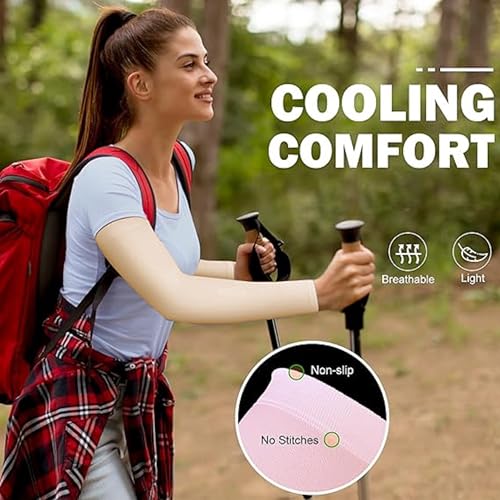 Image of TRENDMALLS Arm Sleeves, Cooling UV Sun Protection Sports Compression for Men /Women /Kids