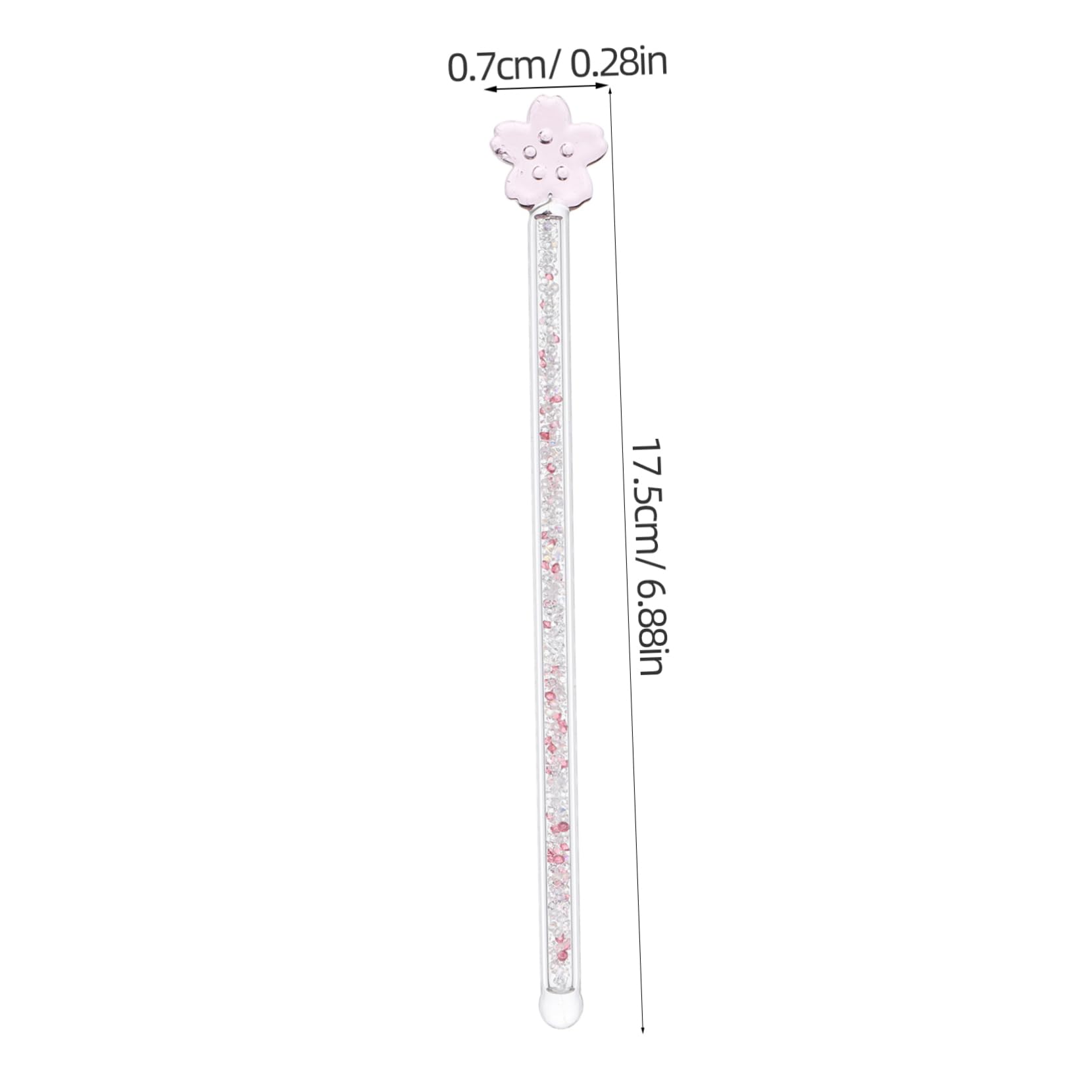 FELTECHELECTR 2pcs Cherry Blossom Glass Drink Stirring Rods Elegant Drink Blender Sticks for Coffee Tea and Juices Reusable Beverage Mixers with Smooth Surface and Design