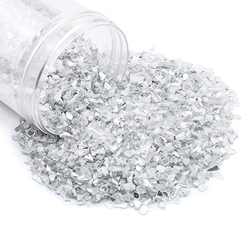 Decorative Crushed White Glass Gravel Pebbles Stone Chips - 2.2lb/1000g