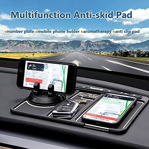 Image of TROLEX Multipurpose Anti-Slip Car Phone Holder Dashboard Pad & Mount | Flexible Non-Slip Silicone Mat for Car Interior, Smartphone Stand & Dashboard Accessories - Black