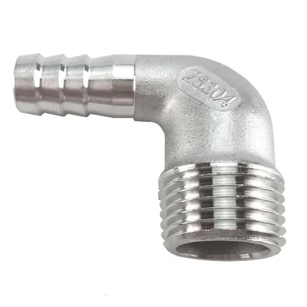 Kolano 90 stopni ze stali nierdzewnej, 1/4" 3/8" 1/2" 3/4" 1" BSPT Męskie 6/8/10/12/14/15/16/20/25/32 mm Kolanko 90° Złącze SS304, 1szt(DN15 x Barb 16mm)