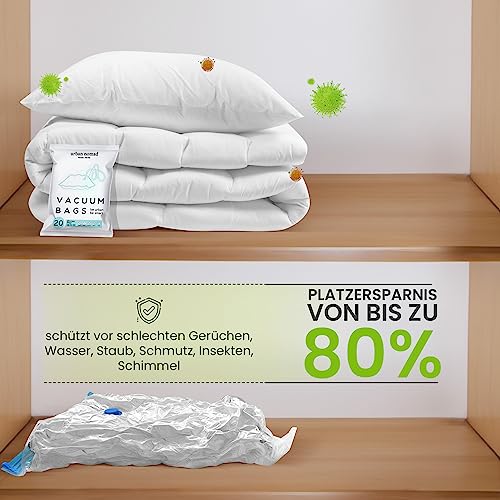 Vakuumbeutel Kleidung 12er Set 3 Größen - Vakuum Beutel für Staubsauger Wiederverwendbar 100% Dicht & Robust | Reise Kompressionsbeutel Kleiderbeutel Aufbewahrungsbeutel Vakuumtüten Kleidersack XL
