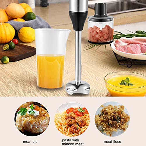 4 In 1 Portable Electric Vegetable Cutter Set,Multifunctional Hand Blender Stainless Steel Food Processor With 700Ml Mixing Cup & 500Ml Meat Grinding Bowl Electric Food Blender #TOP3