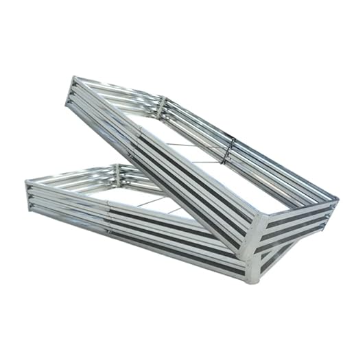 LLyFreira 8x4x1FT *2PCS Galvanized Raised Garden Bed,Metal Planting Bed Indoor and Outdoor Planting Boxes Large Metal Flowerpot Steel Kit for Vegetables and Flowers.