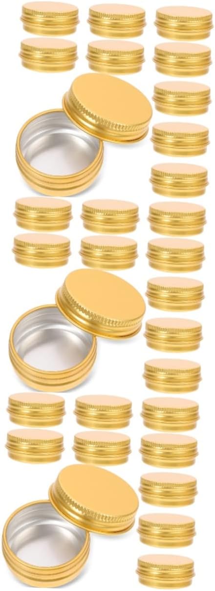 72pcs Screw Lid Tin Containers Metal Round Tins for Storage Travel Aluminum Jars