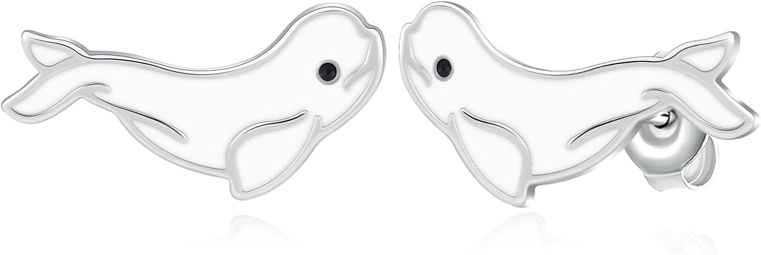 Peacock/Groundhog/Black Bear/Bigfoot/Dragon/Orange Cat/Beluga Whale/Arctic Fox/Polar Bear/Snowy Owl Earrings 925 Sterling Silver Cute Animal Jewelry Gifts for Women