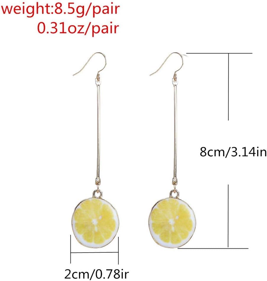 Acrylic Orange Lemon Dangle Drop Earrings for Women Cute Fruit Long Big Orange Pendant Earrings - Image 3