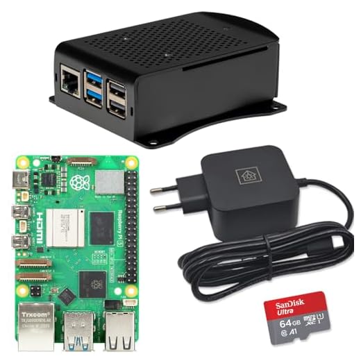 Home Assistant Smart Central | Raspberry Pi 5 4GB | Custodia in metallo Air-Flow | Scheda SD da 64 GB | Home Assistant OS