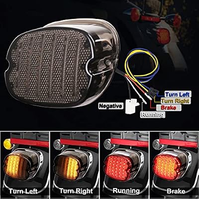 MOVOTOR Tail Light Led Integrated Turn Signal Brake Running Light Low Profile Smoked Rear Light Compatible with Harley Sportster 883 1200 Dyna Road King Electra Glide
