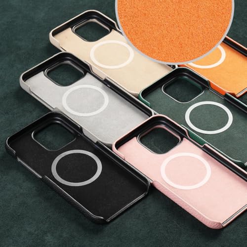Coque cuir naturel iPhone 16 Pro Max étui magnétique premium noir