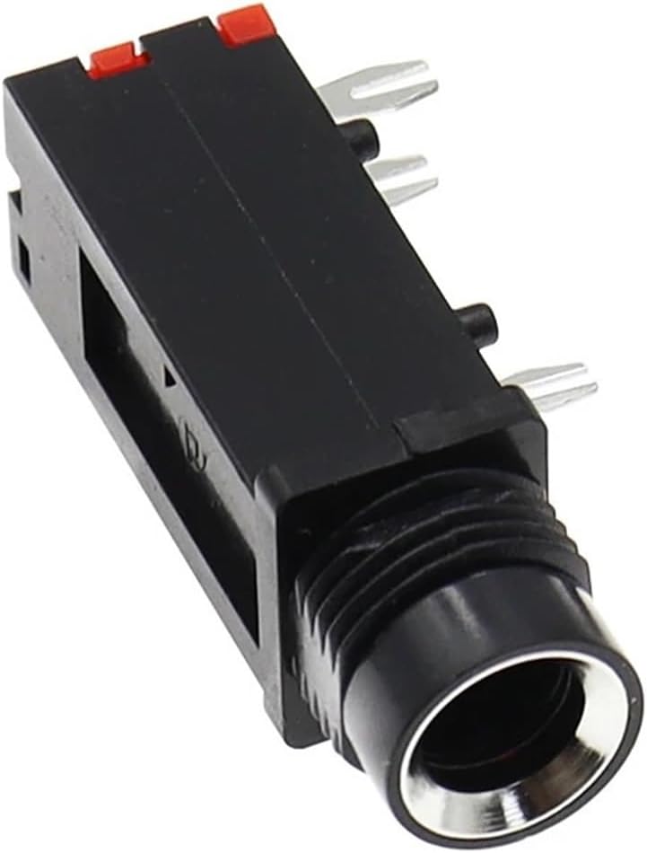 PJ-309 6.35mm Audio Jack 3Pin Stereo Audio Socket Microphone Welding Line PJ309 10Pcs(100PCS No Nut)