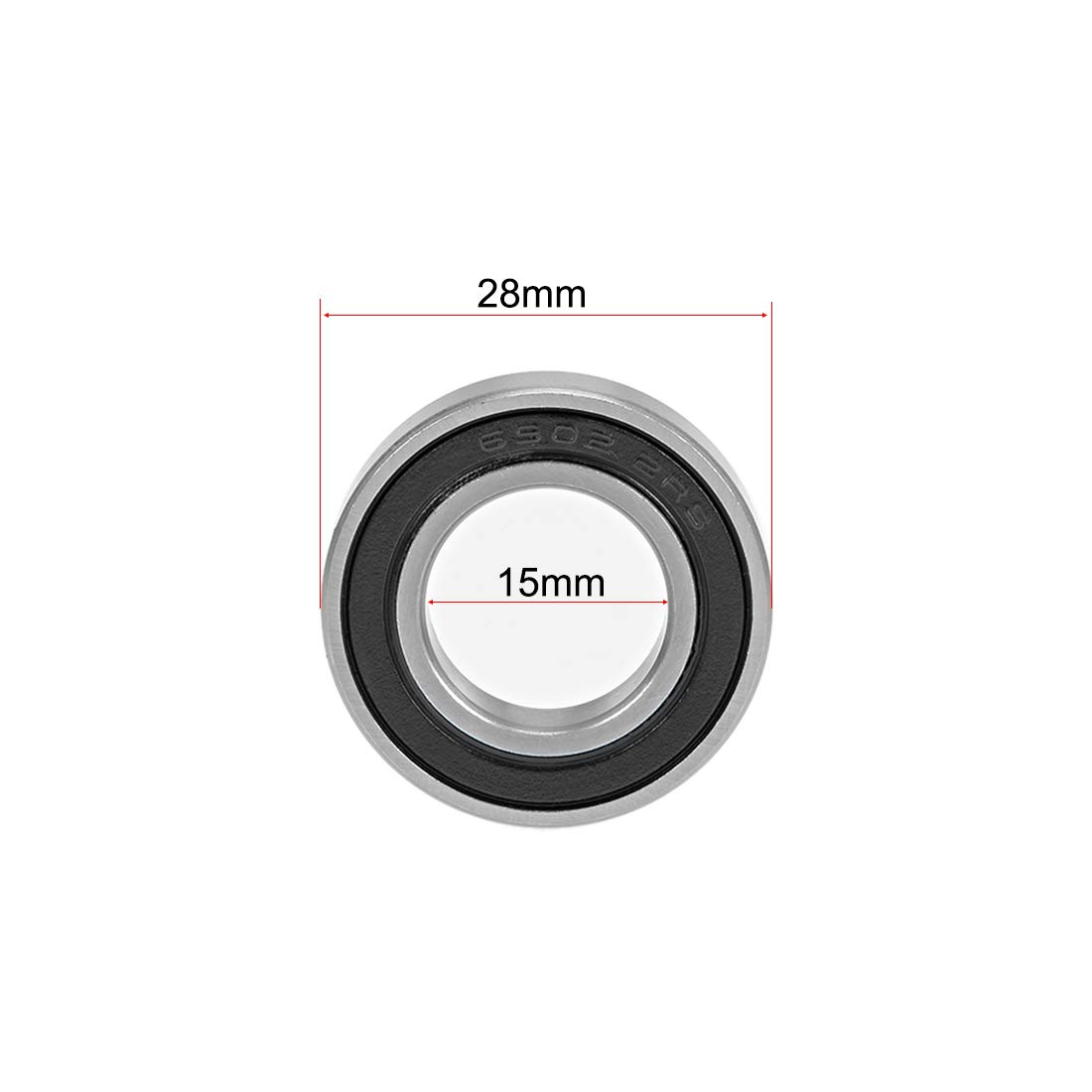 sourcing map 6902-2RS - Cuscinetti a sfera profondi, 15 mm x 28 mm x 7 mm, in acciaio cromato Z2 ABEC1, 10 pezzi