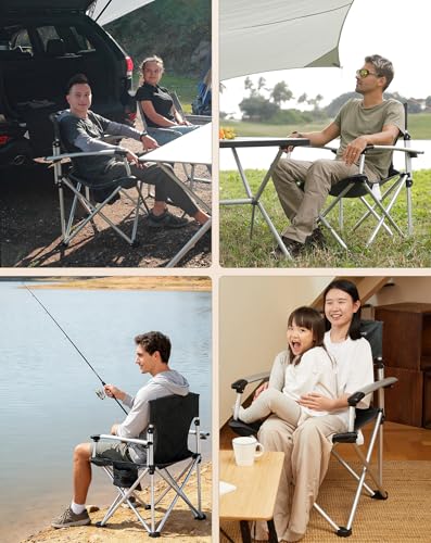 doppelt genähte Nähte für Langlebigkeit im Outdoor-Einsatz. - Detailansicht von KingCamp Campingstuhl Faltbar Leicht �...