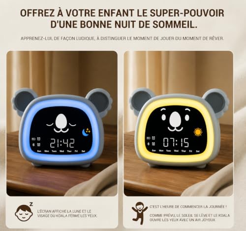 OCTAV - Réveil Enfant Educatif Jour/Nuit, Veilleuse, Bluetooth, Application – vue 2