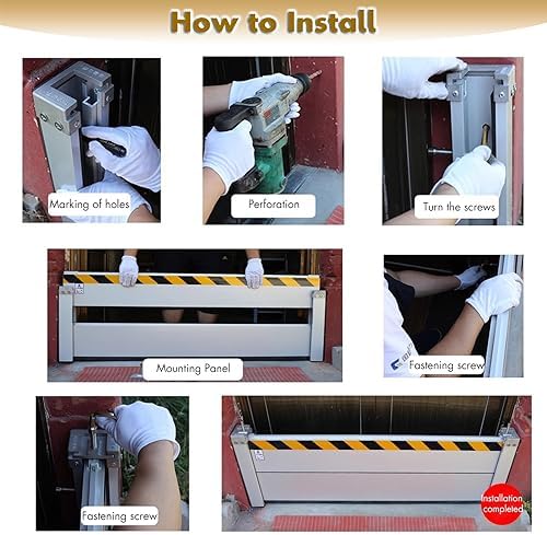 Aluminum Flood Barrier Door Barriers - 6.4FT Tall Removable & Reusable Water Stopper Shield for Residential Flood Protection, Anti-Flood Wall Unit Module Solution