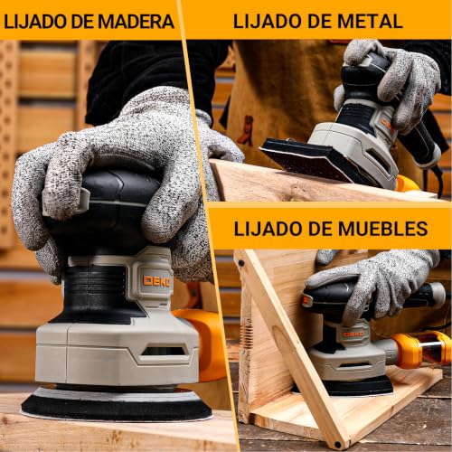 Miniatura 9 de Dekopro Lijadora Orbital 3 En 1: Lijadora Orbital Con Cable De 300w, 13000rpm, Con 9 Hojas De Papel De Lija, Juego De Lijadoras Eléctricas De 6 Velocidades Para Carpinteros