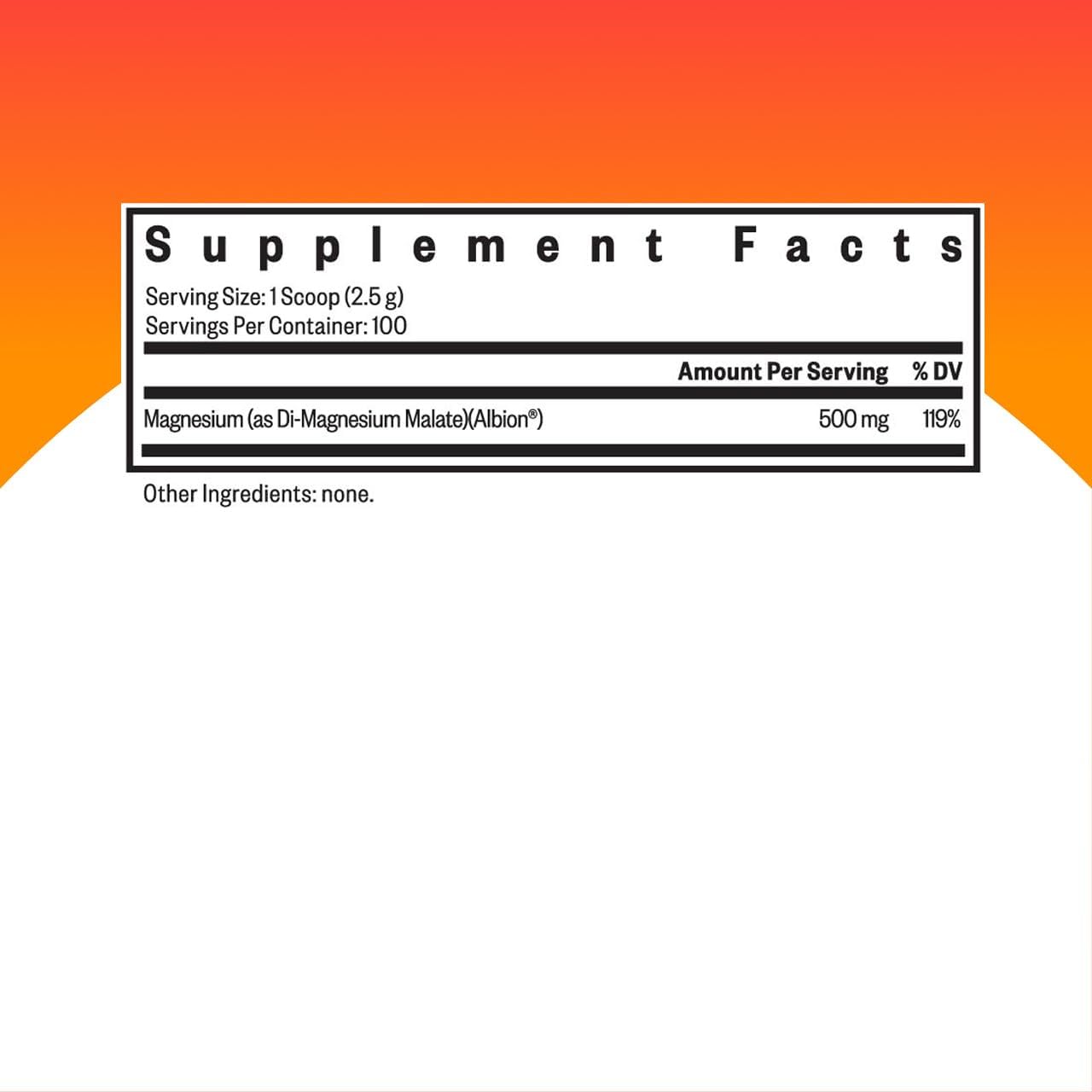 Seeking Health Magnesium Malate Powder - Mineral Supplement Supports Bone Health & Muscle Health - Formula with Dimagnesium Malate to Support Absorption - 500 mg, 100 Servings - Image 2