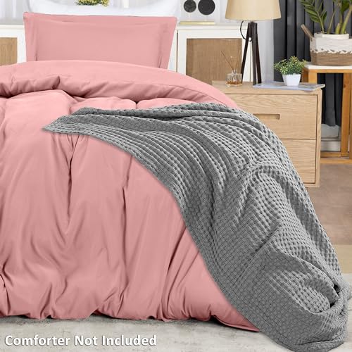 Utopia Bedding Duvet Cover Twin Size - 2 Piece with Zipper Closure - 1 Comforter Cover 68X90 Inches & 1 Pillow Sham 20X26 Inches (Pink) Comforter Not Included