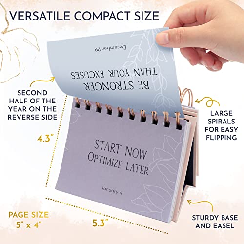 Inspirational Flip Calendar With Quotes - Desk Calendar, Motivational Desk Gifts For Women, New Job Gift, Daily Affirmations For Women #TOP3