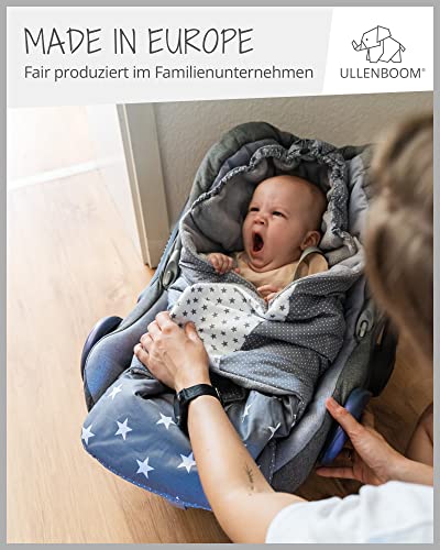 ULLENBOOM ® Einschlagdecke Babyschale, Ideal für Winter geeignet, Aus 100% OEKO-TEX Materialien, Regenbogen (Made in EU) - Babydecke für Kindersitz oder Kinderwagen, kuschelige Decke für Babys