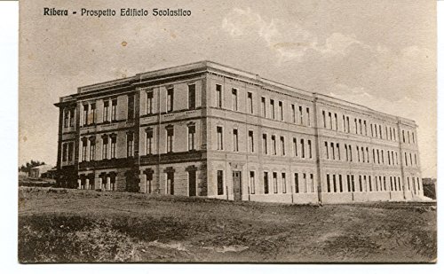 1934 Ribera Prospetto Edificio Scolastico Guller Agrigento Palermo FP B/N VG Cartolina Postale