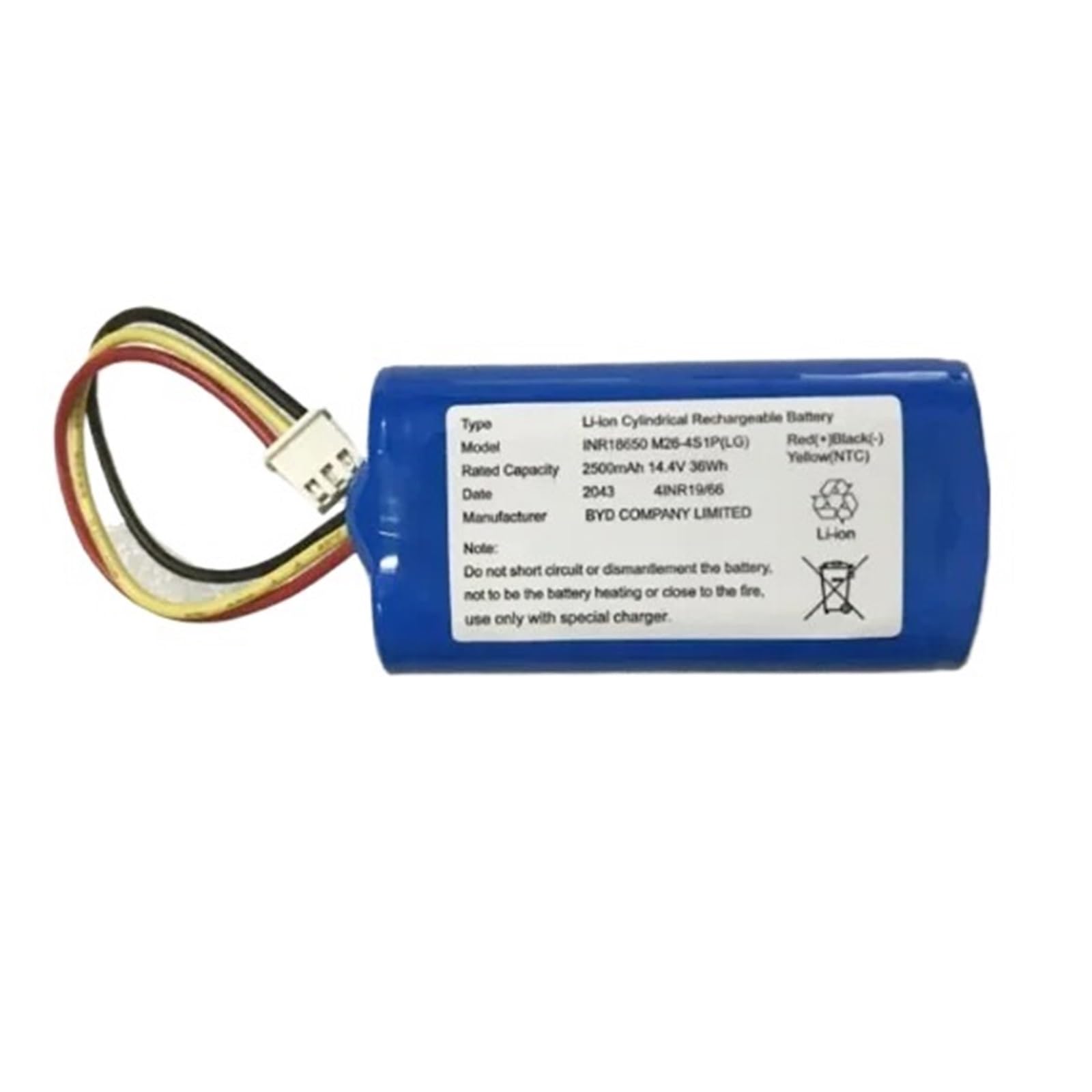 Lithium Ion Battery，Compatible for Inr18650 M26-4S1P 14.4V 2600mah 2500MAh 36wh