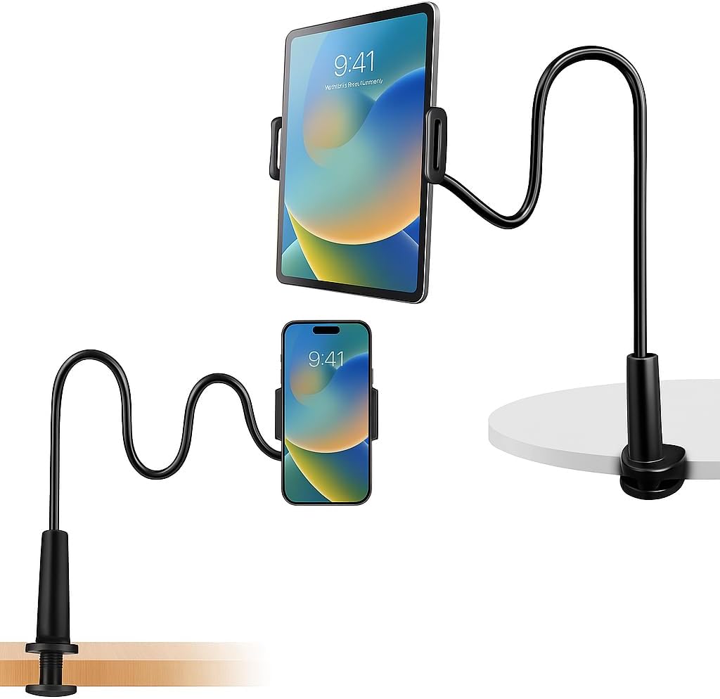 Universal Mobile Phone Holder & Tablet Holder with 360° Rotation -Next Generation Model (Solid Black)
