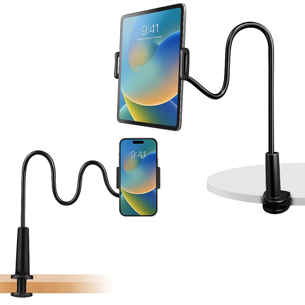 Universal Mobile Phone Holder & Tablet Holder with 360° Rotation -Next Generation Model (Solid Black)