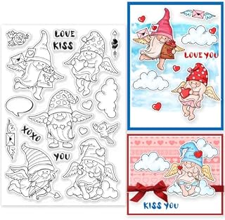 GLOBLELAND Love Background Clear Stamps for Cards Making Valentine's Day Silicone Clear Stamp Seals Transparent Stamps for DIY Scrapbooking Photo Album Journal Home Decoration
