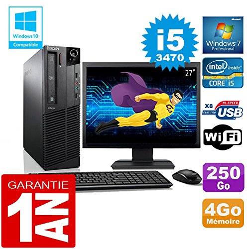 PC M92p SFF Core I5-3470 - Disco RAM 4Go Wifi W7 schermo 27 rigenerato 250 GB